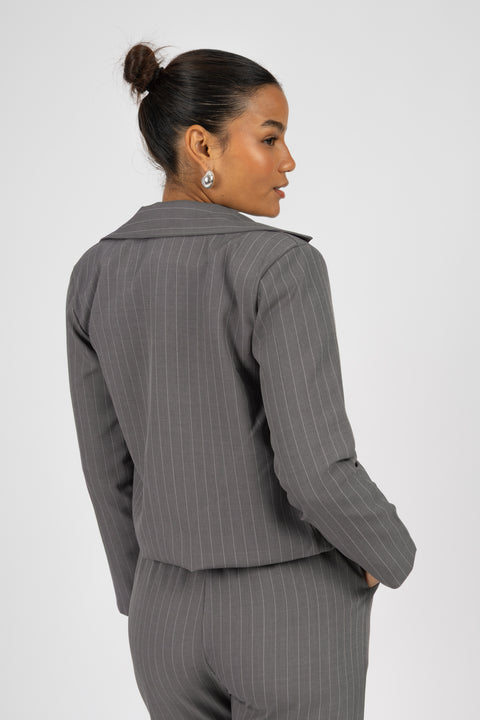 Blazer Camille - Plomo rayas
