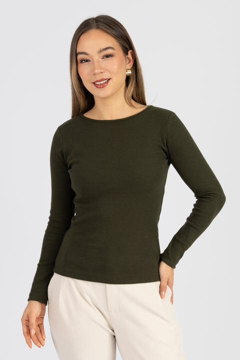Polo Cristina Ojal - Verde Olivo