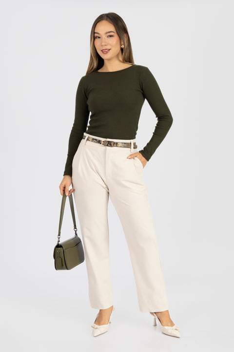Polo Cristina Ojal - Verde Olivo
