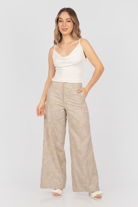 Pantalón Vania - Beige Bordado