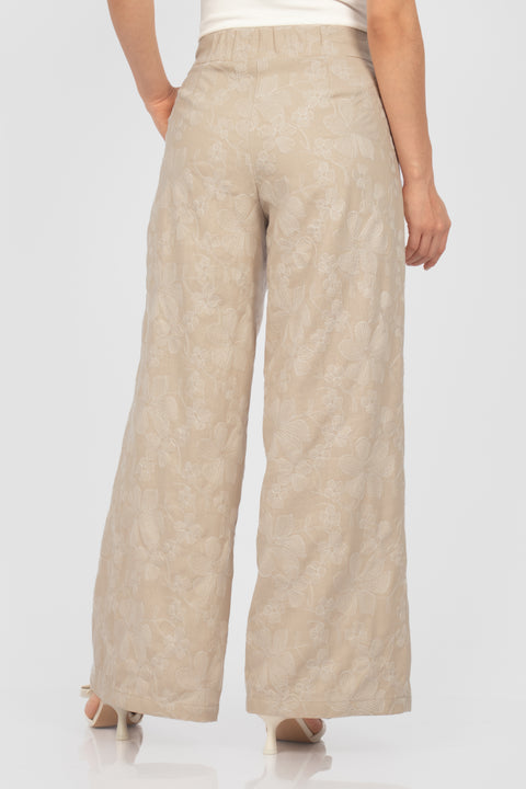 Pantalón Vania - Beige Bordado