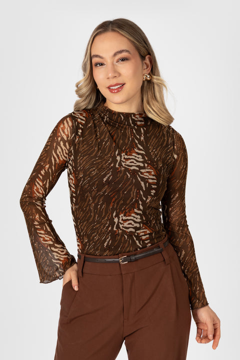 Blusa Miriam - Leopardo Chocolate