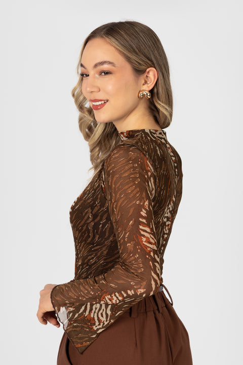 Blusa Miriam - Leopardo Chocolate