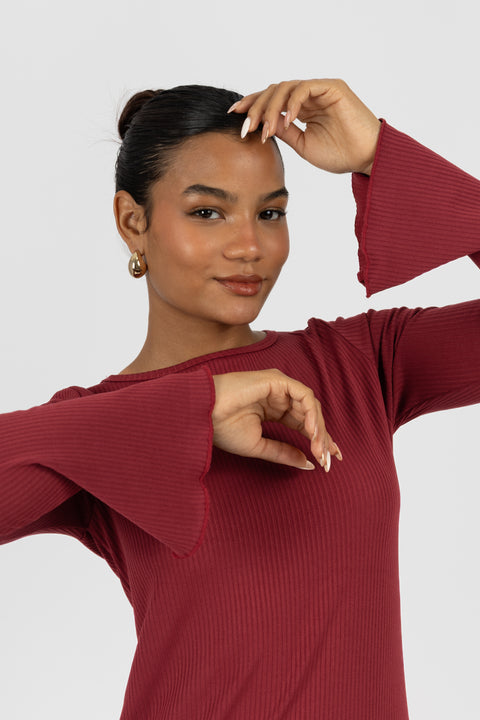 Vestido Cayetana - Guinda