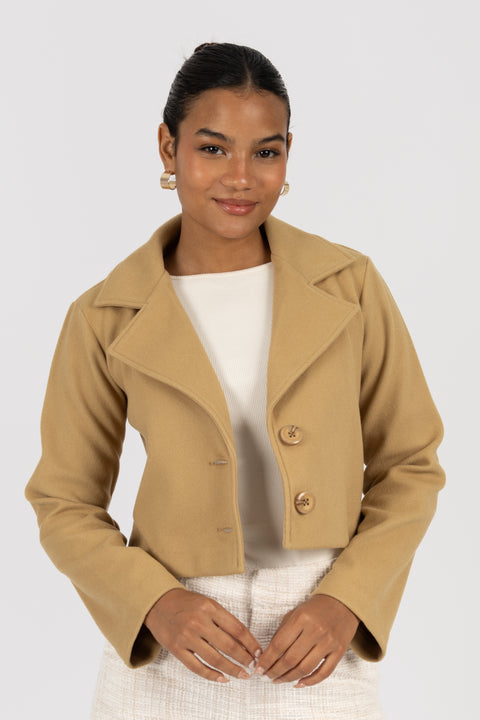 Abrigo Corto Donna - Mostaza