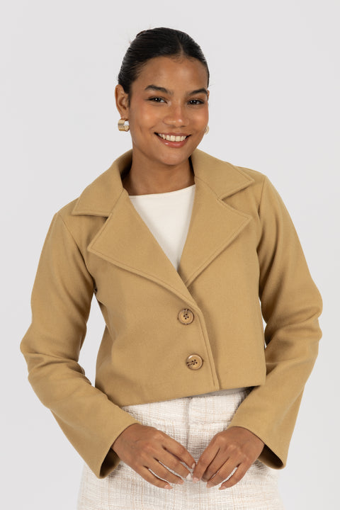 Abrigo Corto Donna - Mostaza