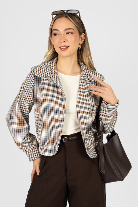 Chaqueta Victoria - Cuadros Camel