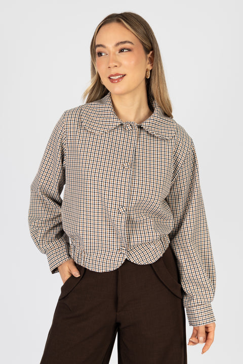 Chaqueta Victoria - Cuadros Camel
