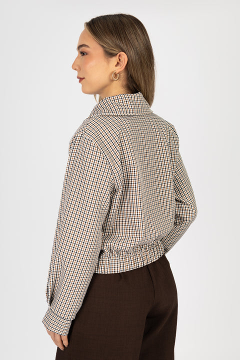 Chaqueta Victoria - Cuadros Camel