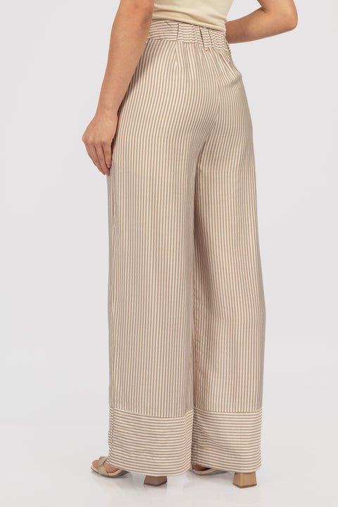 Pantalón Bella - Beige a rayas