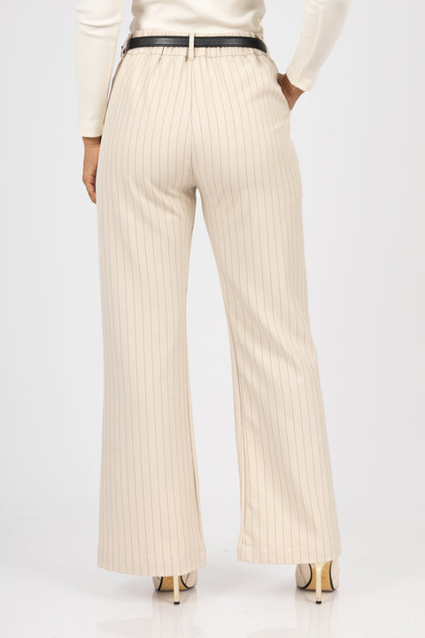 ⁠Pantalón Camille - Crema rayas