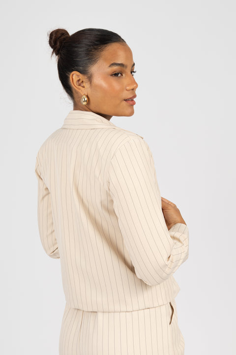 Blazer Camille - Crema rayas